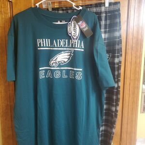 Philadelphia Eagles Pajama Set XXL T-Shirt Fleece Pants Distressed NFL Football